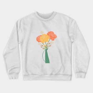 Floral Bouquet in Forest Green Crewneck Sweatshirt